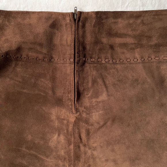 Vintage Margaret Godfrey 70s Brown Suede Skirt - Picture 5 of 6
